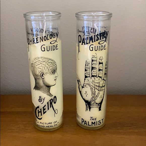 Phrenology glass candle